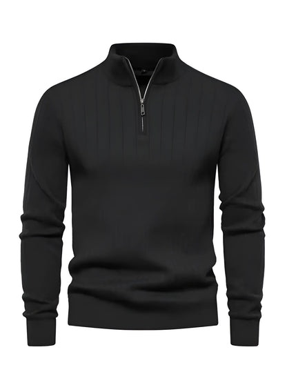 Pull col montant zippé – Élégance & Confort