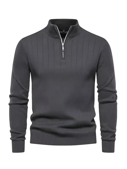 Pull col montant zippé – Élégance & Confort