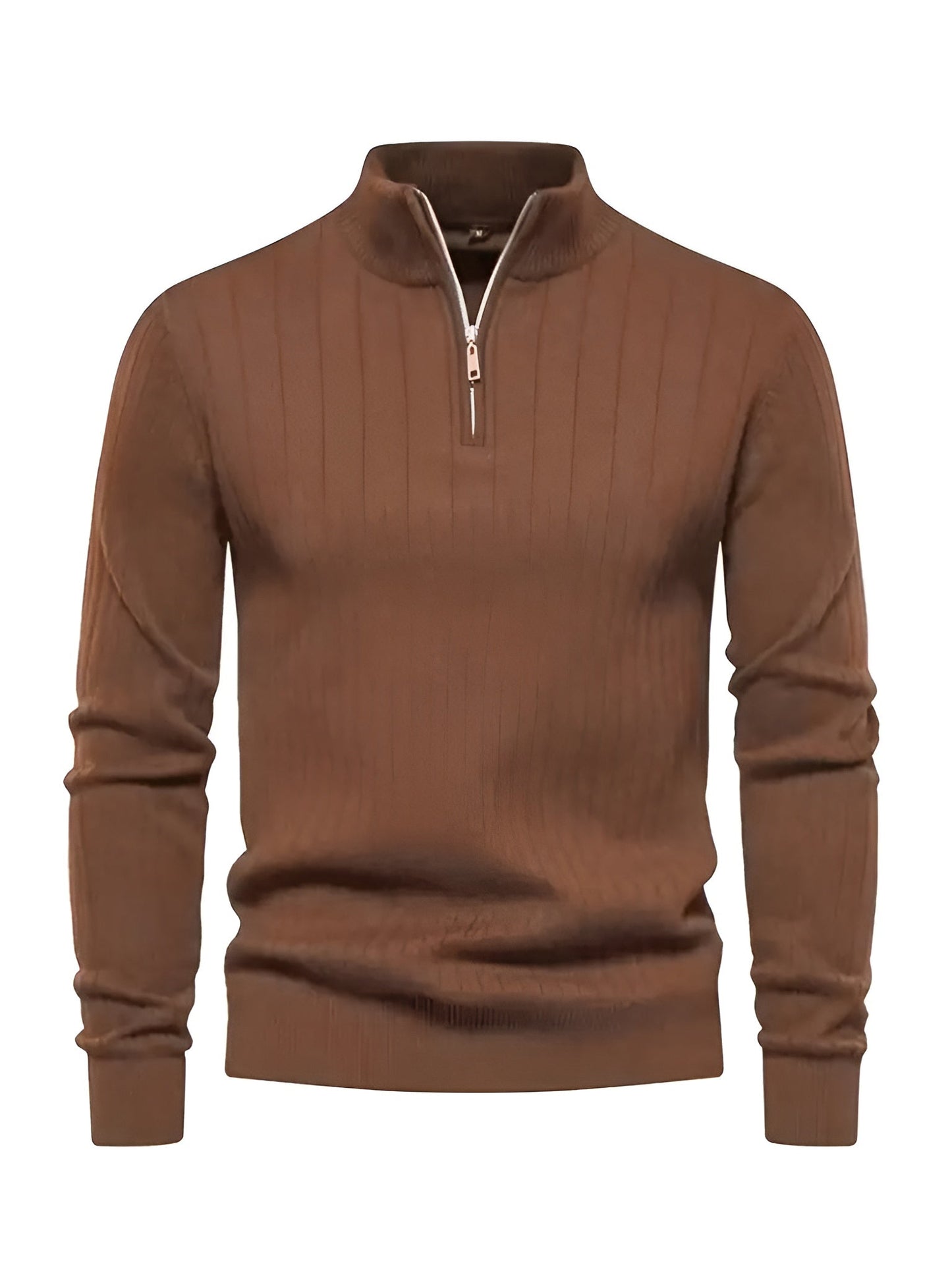 Pull col montant zippé – Élégance & Confort
