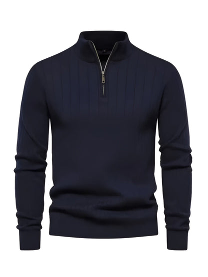 Pull col montant zippé – Élégance & Confort